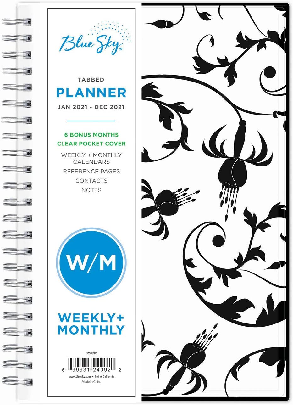 230816032814030_1 Blue Sky 2021 Weekly & Monthly Planner, Flexible Cover, Twin-Wire Binding, 8.5" x 11", Analeis (124091) - Image 1
